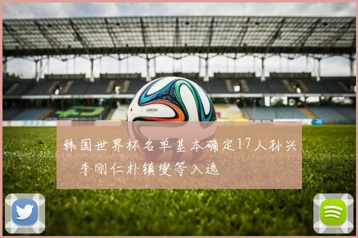 韩国世界杯名单基本确定17人孙兴慜李刚仁朴镇燮等入选